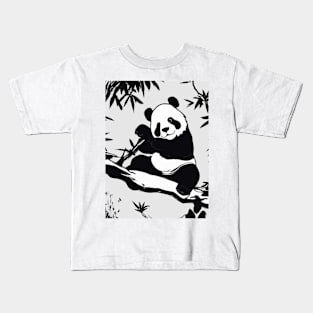 Pandas Shadow Silhouette Anime Style Collection No. 63 Kids T-Shirt